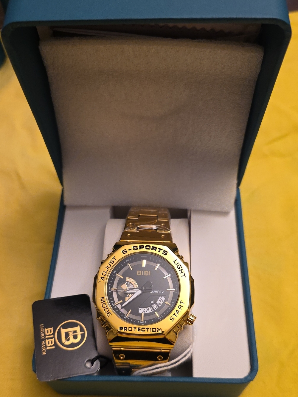 BiBi Gold and Black S-Sports Quartz Watch